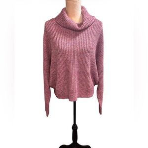 Lucky Brand Cotton Blend Cowl Neck Cropped Sweater Sz XL